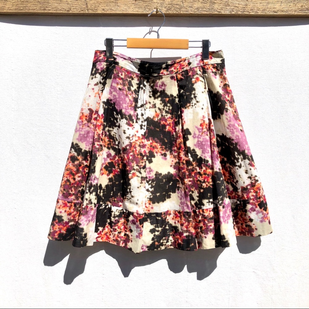 Calvin Klein Orange-Beige Print Skirt